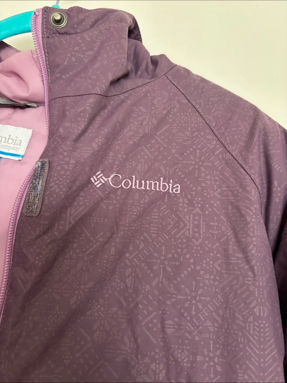 Columbia Purple Girls' Hooded Rain Jacket